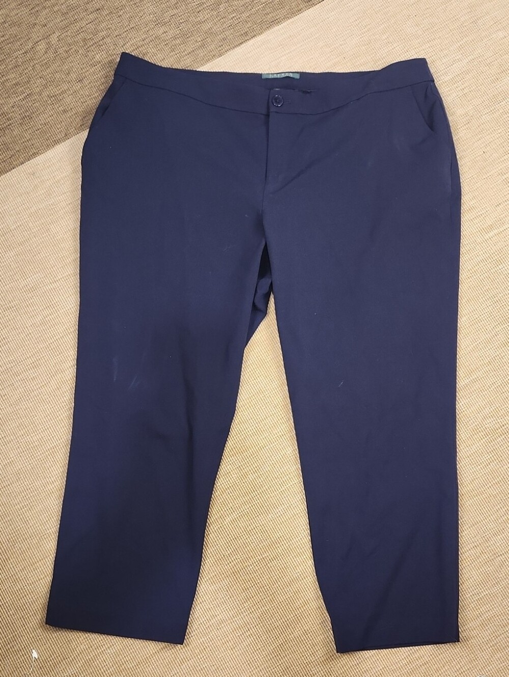 Lauren Ralph Lauren Navy Cropped Straight Leg Dress Pants 14W
